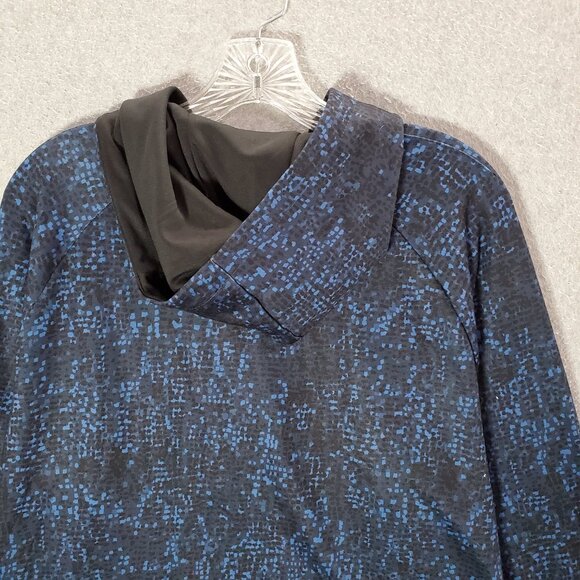Algo Men Sweatshirt Large Blue Abstract Hoodie Fleece‎ Lightweight Pullover NWT - Picture 4 of 10